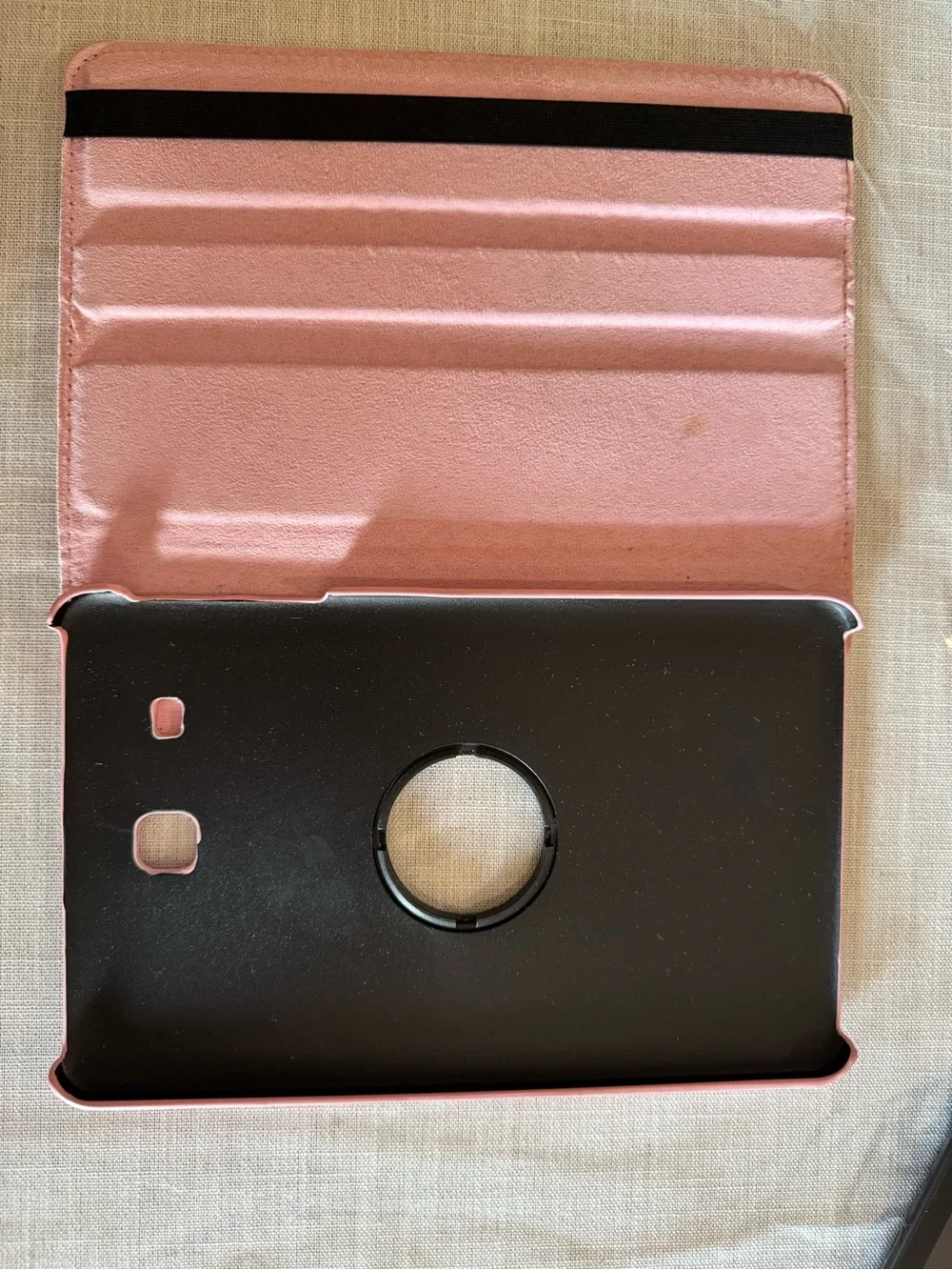 Amazon Rose Gold and Black Rotating Tablet Folio Case